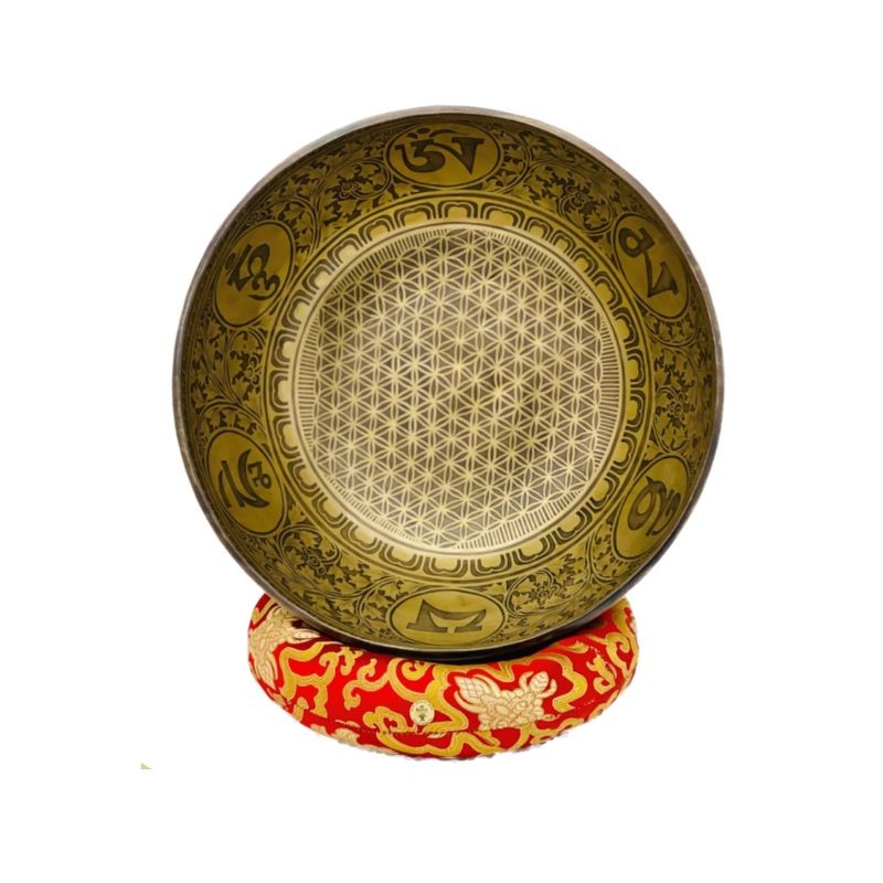 Flower Of Life with Mantra Engrave Singing Bowl